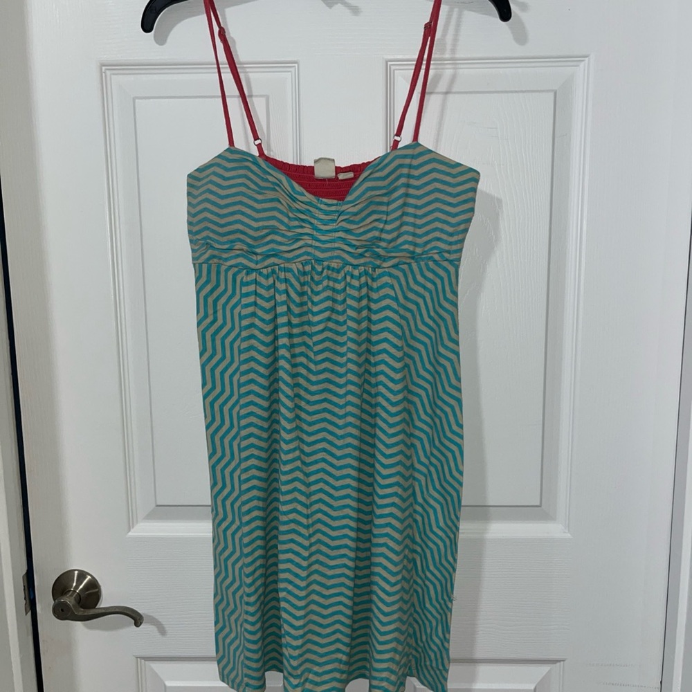 Roxy Red and Teal Striped Dress